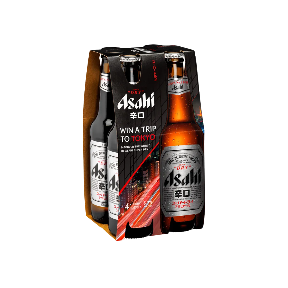 CERVEZA ASAHI SUPER DRY FOUR PACK 330ML