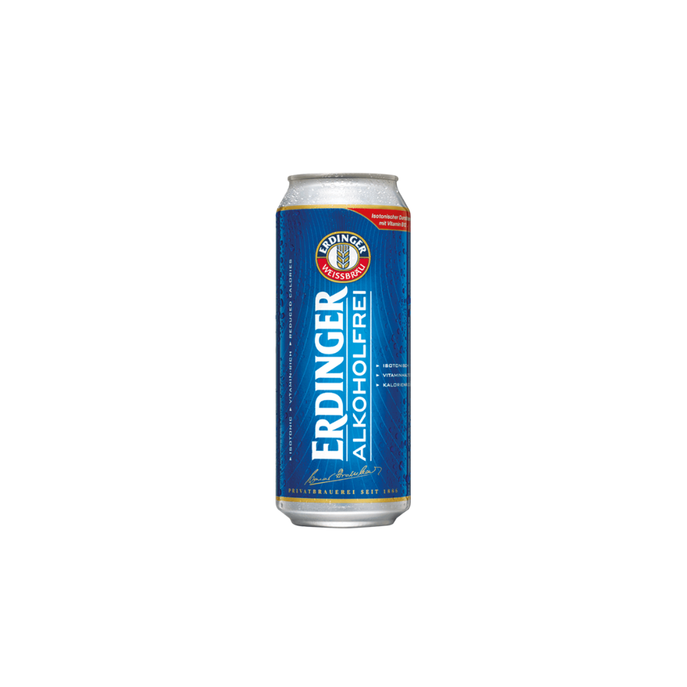 CERVEZA ERDINGER WEISBIER S/ALCOHOL 500ML (LATA)